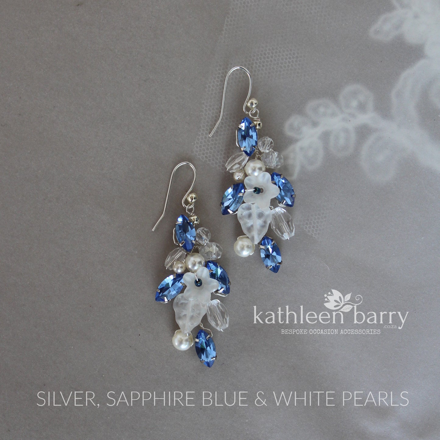 Noa Rhinestone floral earrings - custom colors available - Statement earrings