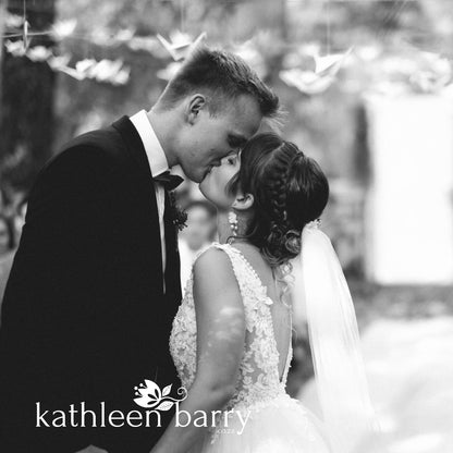 Odette single flower and pearl chandelier earrings -  Color options available