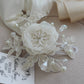 Phoebe Lace flower hair clip - wedding hair piece ivory - Clip only