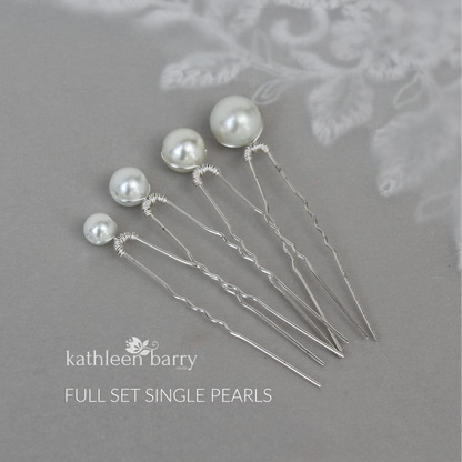 Oversize pearl hair pin - clusters or individual (sold separately) white or ivory options - PRICED FROM