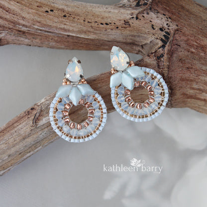 Paige beaded hoop stud earrings - Custom colors available