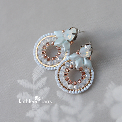 Paige beaded hoop stud earrings - Custom colors available