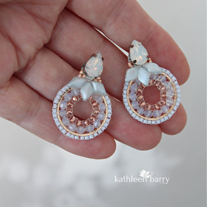 Paige beaded hoop stud earrings - Custom colors available