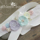 Alice Wedding dress sash belt Pastel shades - floral with lace - color customization available.