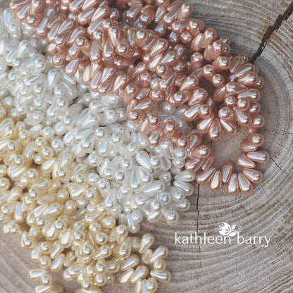 Taryn Statement floral and pearl hairpiece - Silver, gold or rose gold