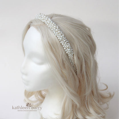 Pearl headband - Bridal Tiara Crown - Color options available