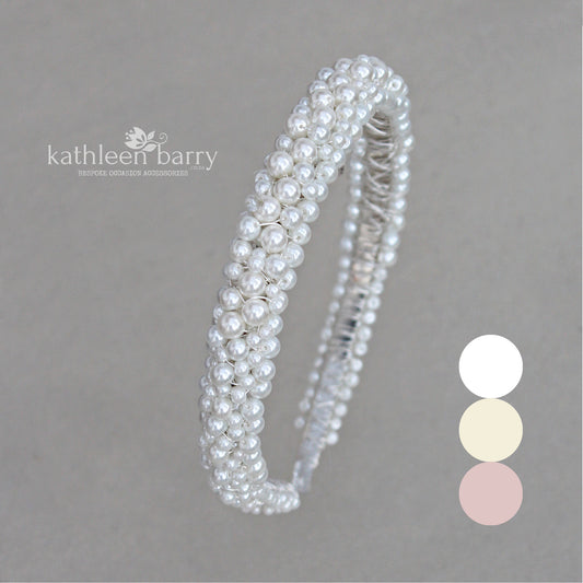 Pearl headband - Bridal Tiara Crown - Color options available