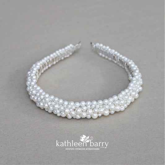 Pearl headband - Bridal Tiara Crown - Color options available