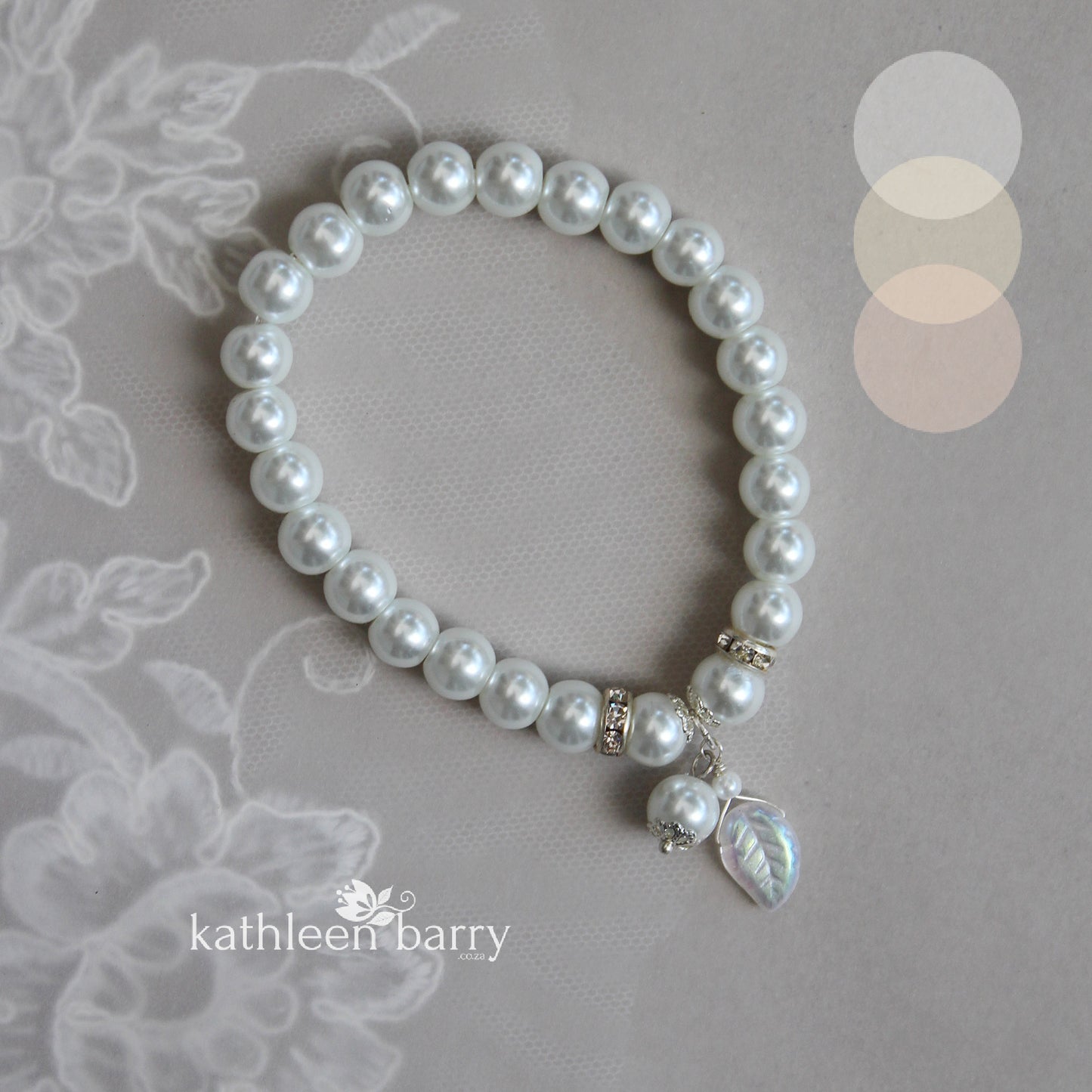 Silver and pearl bracelets Bride or Bridesmaid gift available in White, Ivory/cream or blush pink