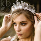 Crystal quartz bridal crown with rose gold, gold or silver wirework (more even grading)