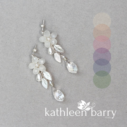 Quinn floral drop earrings - color & metallic options available
