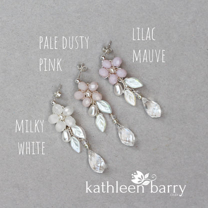 Quinn floral drop earrings - color & metallic options available