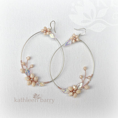 Quinn floral hoop earrings - color & metallic options available