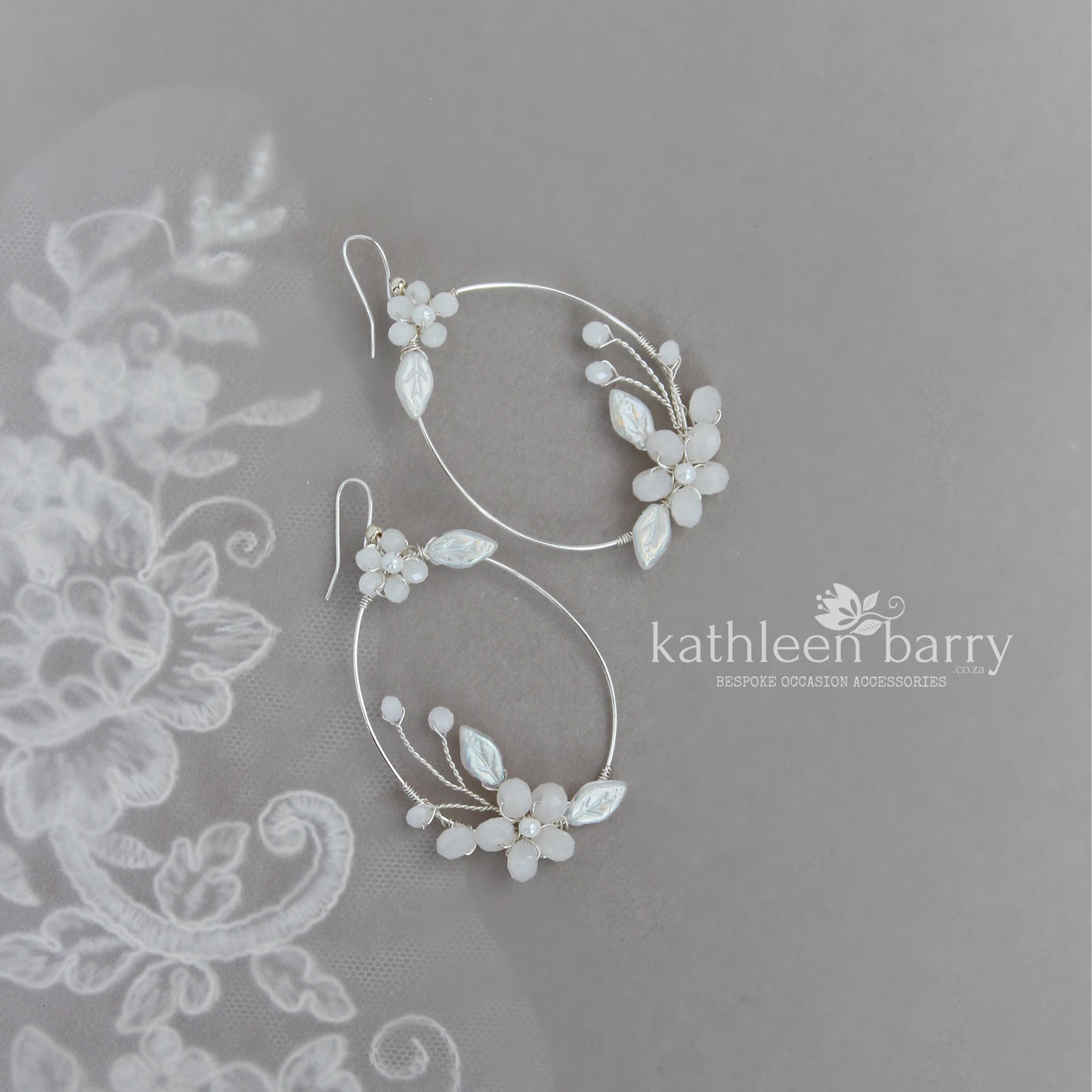 Quinn floral hoop earrings - color & metallic options available