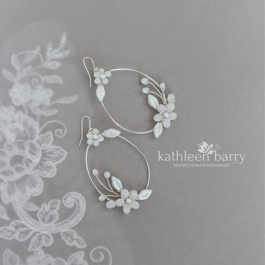 Quinn floral hoop earrings - color & metallic options available
