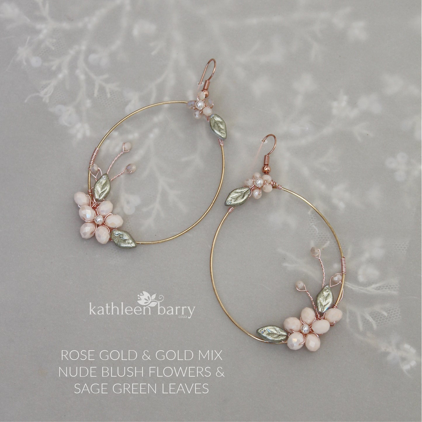 Quinn floral hoop earrings - color & metallic options available