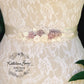 Laurie Dusty Rose Soft Mauve Wedding Dress Sash Bridal Belt, Floral with lace detail