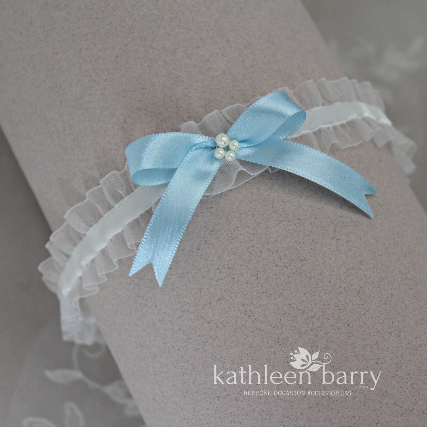 Bridal ruffled organze and velvet tossing garter - assorted satin bow colors available