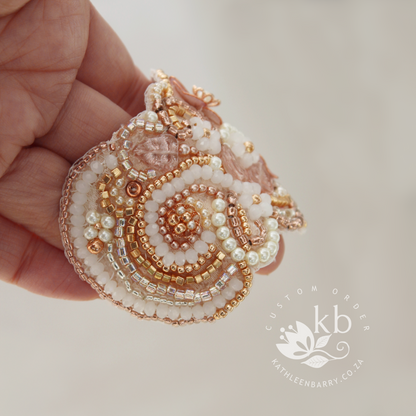 Saleo floral lace cuff bracelet - pearl crystal embellished, custom colors available