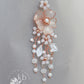 Saleo long variation, floral statement earrings - Floral, crystal & pearl - assorted colors available