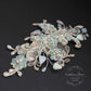 Lace hairpiece seafoam green  veil comb - white gold, sea foam green, turquoise