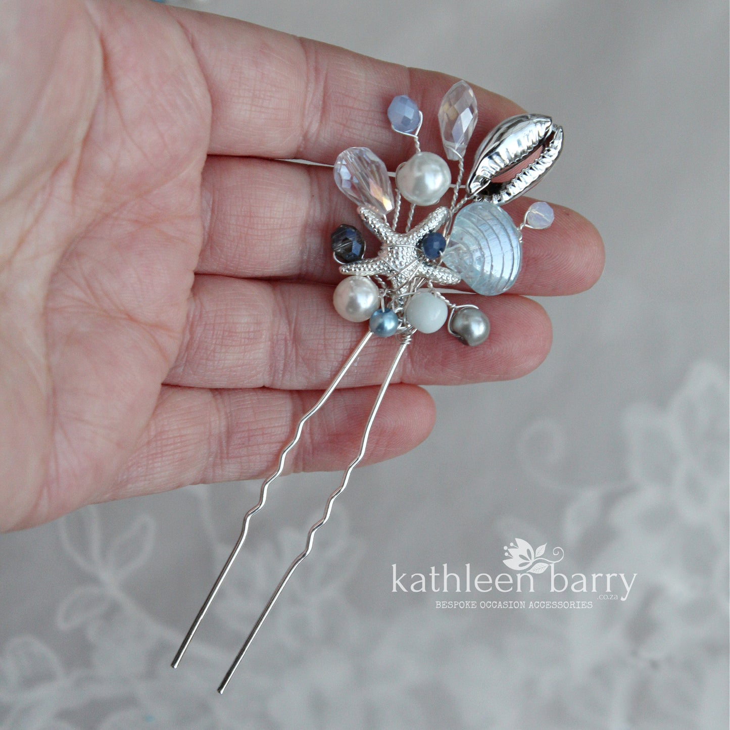 Starfish, shell & pearl hair pins beach destination weddings - Bridal sea star wedding hair accessories clips - assorted colors available