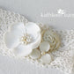 Simone Garter - Shades ivory & off white or blush & dusty pink - Custom colors to order