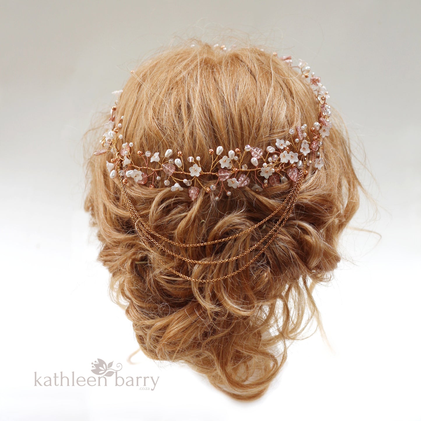 Simone dainty floral and leaf vine style hairpiece with optional chain detail - Assorted finishes