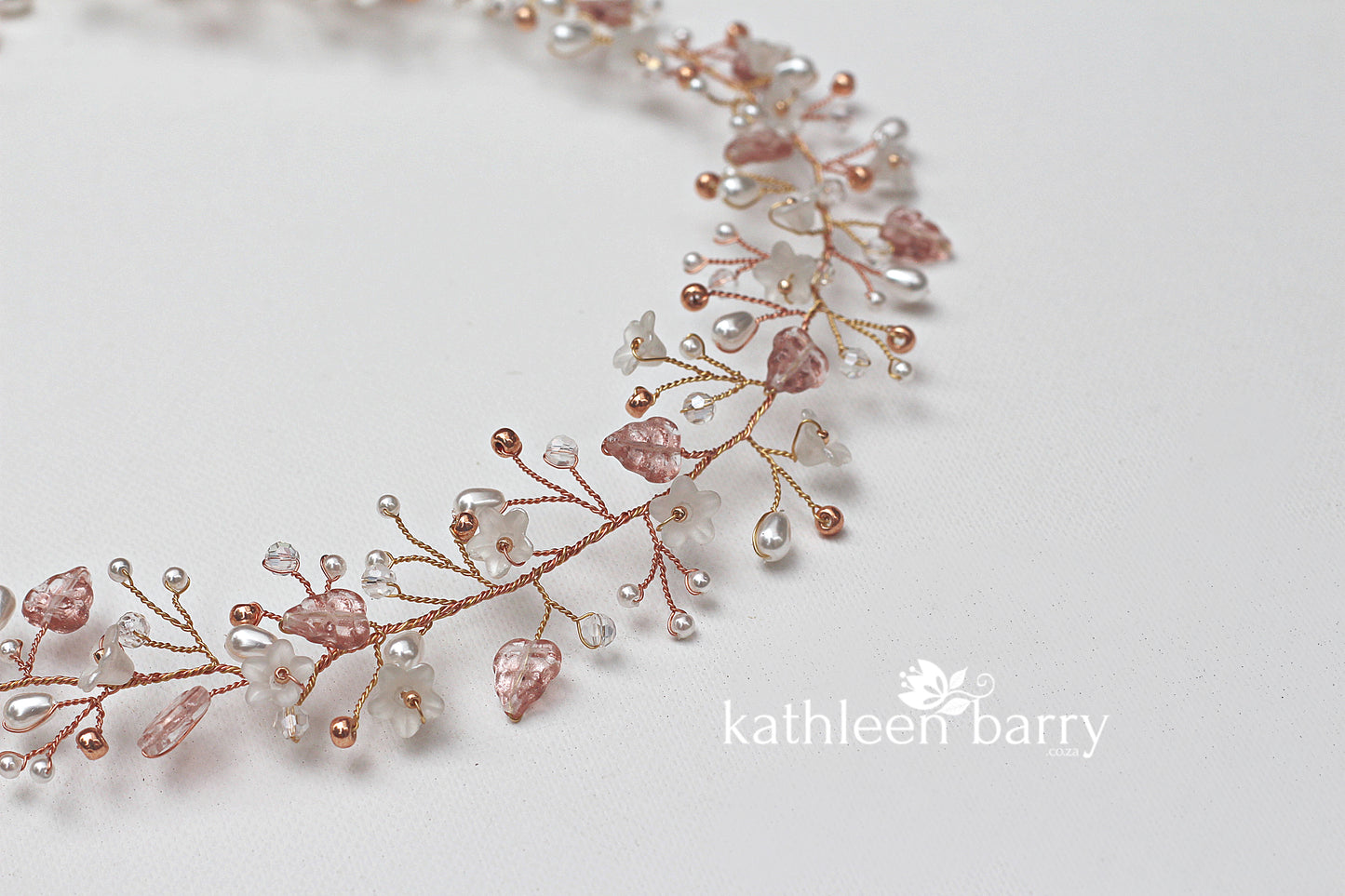 Simone dainty floral and leaf vine style hairpiece with optional chain detail - Assorted finishes