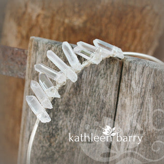 Simple Crystal quartz bridal crown headband