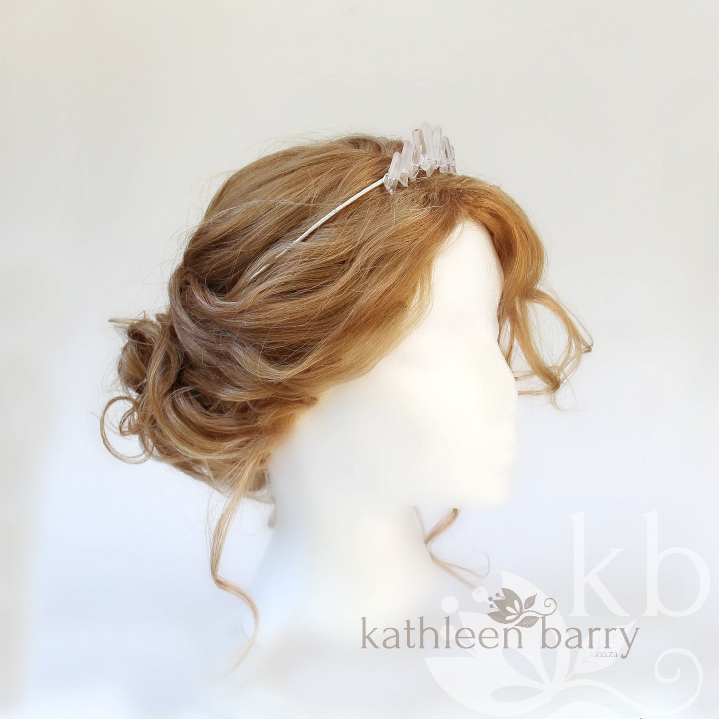 Simple Crystal quartz bridal crown headband