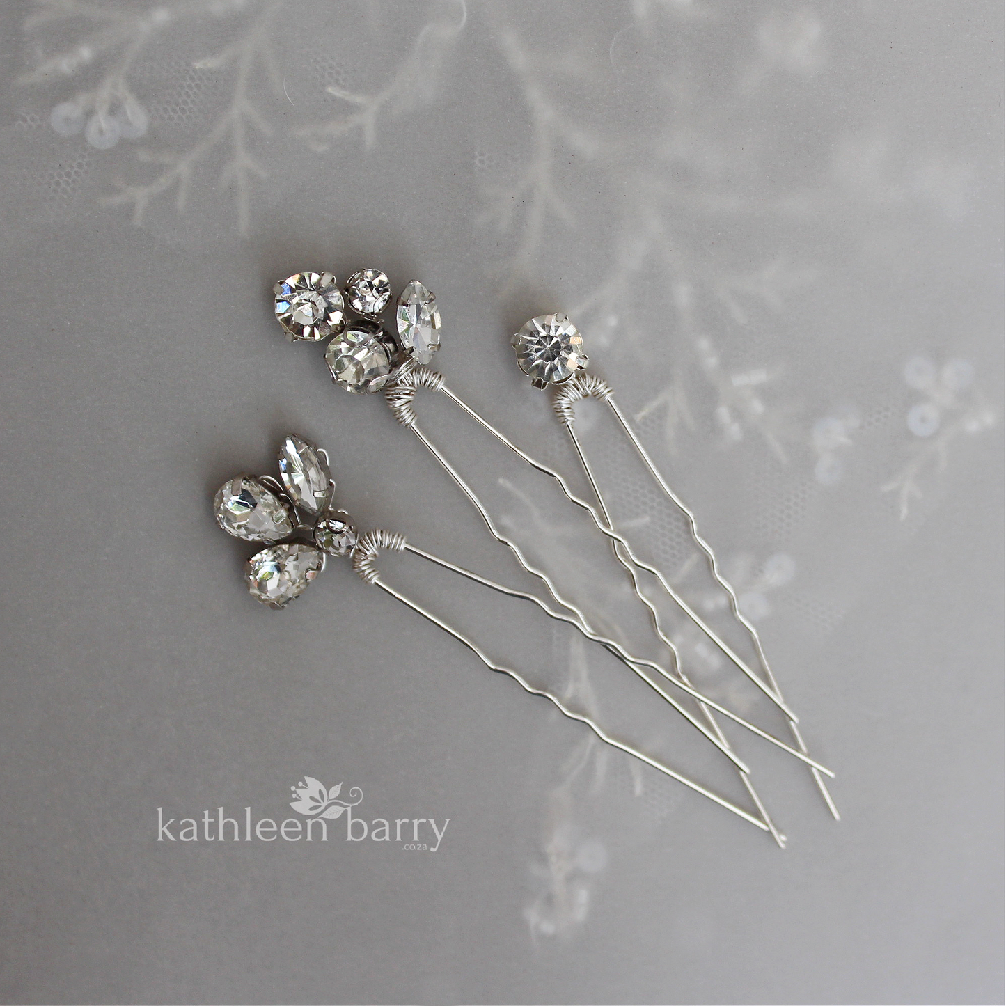 dainty rhinestone bridal hair pins  wedding accessories