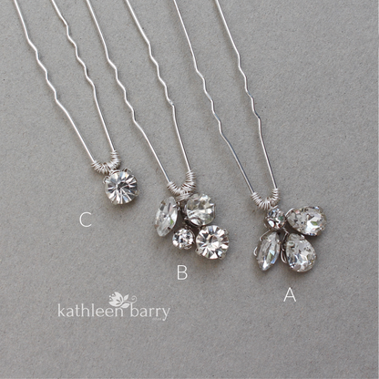 rhinestone diamante hair pins simple wedding hair accessories bridal ideas online shop