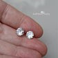 Cubic Zirconia studs modern solitaire earring - Sterling silver 7mm stone - Limited edition