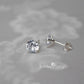Cubic Zirconia studs modern solitaire earring - Sterling silver 7mm stone - Limited edition