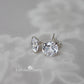 Cubic Zirconia studs modern solitaire earring - Sterling silver 7mm stone - Limited edition