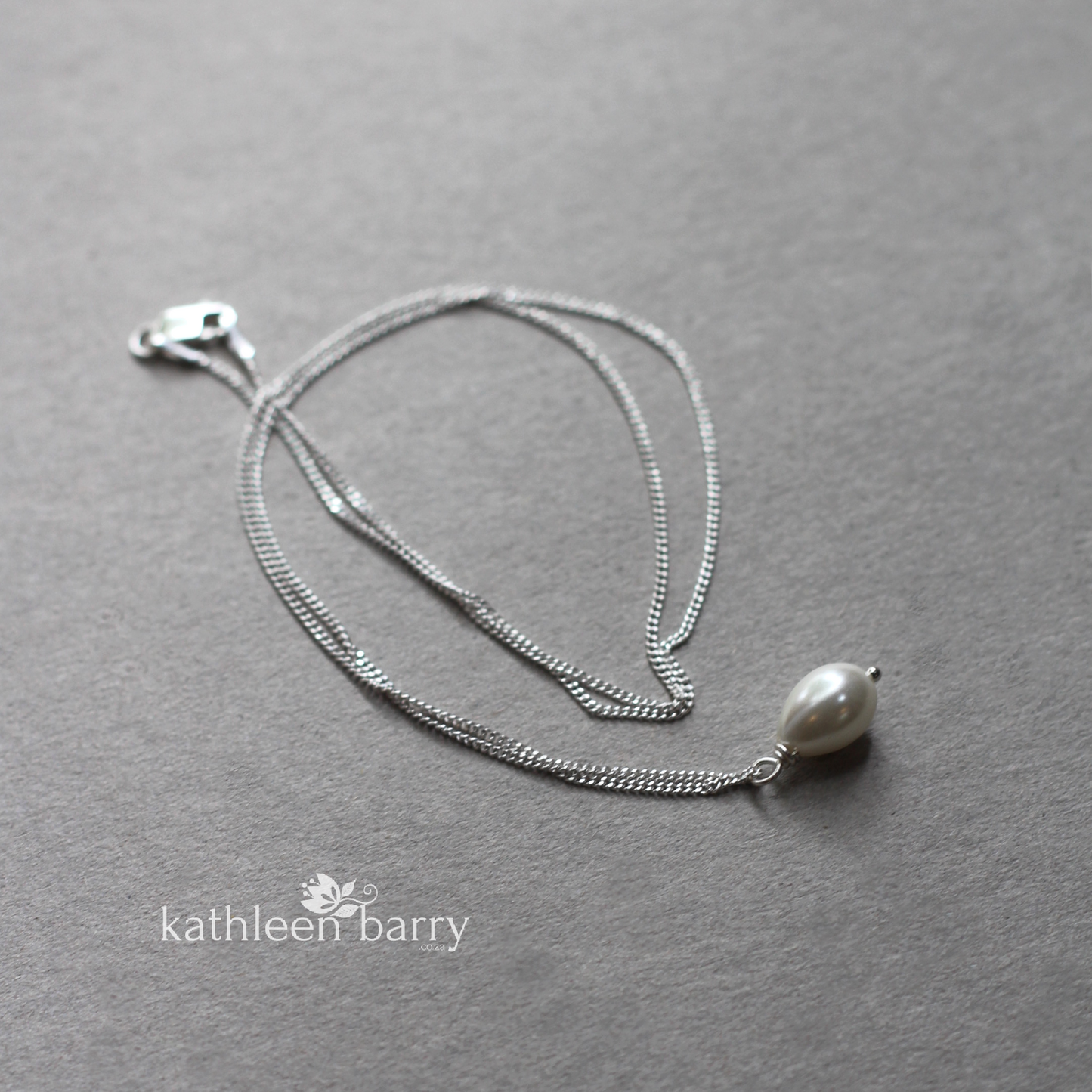 single pearl drop chain necklace dainty bridal jewellery idea kathleen barry