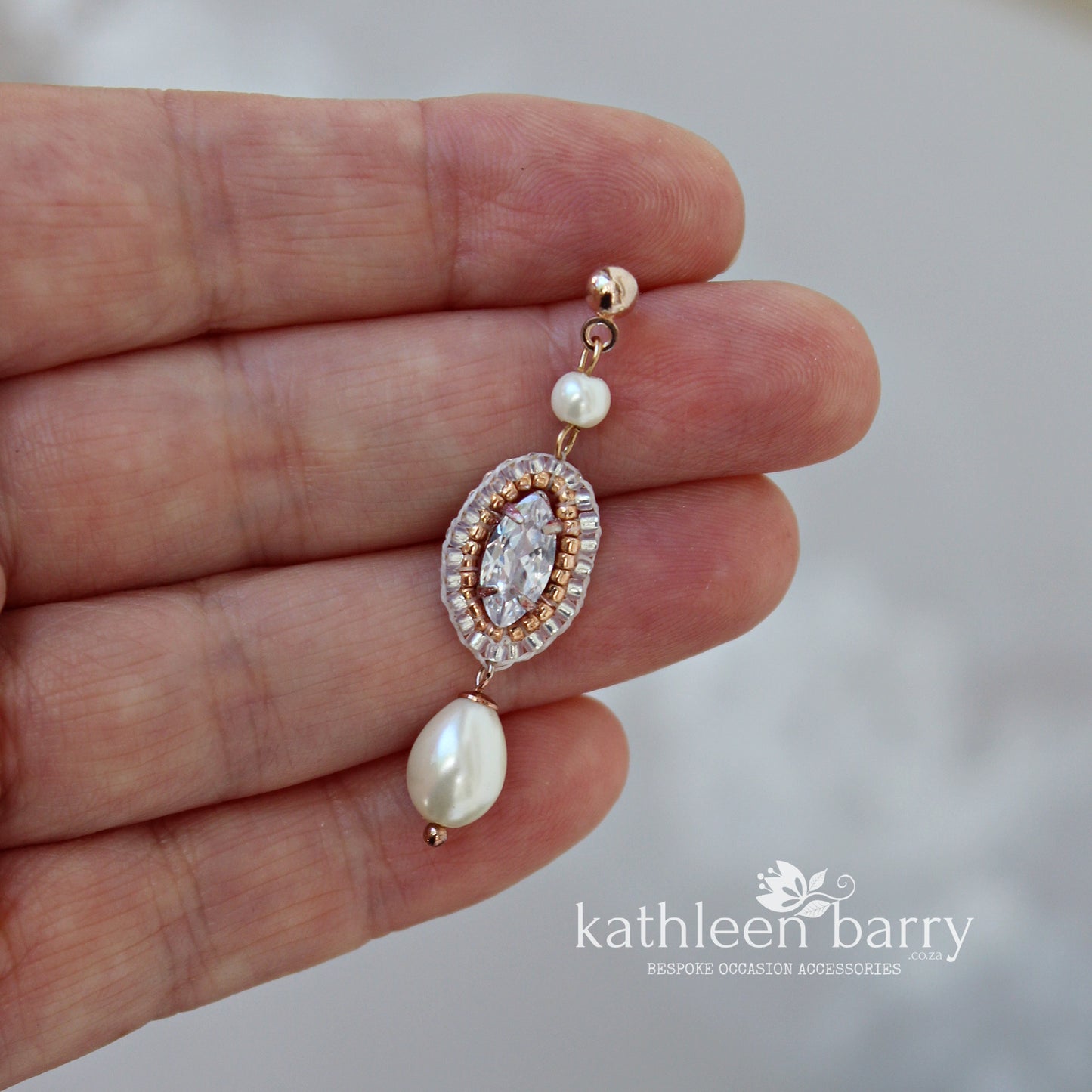 Sophia pearl drop earrings available in Rose gold, silver and gold (two styles)