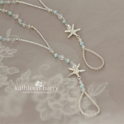 Cherize starfish Barefoot Jewellery Sandals for Brides and bridal party - (Pair) Available in Rose gold, gold or silver