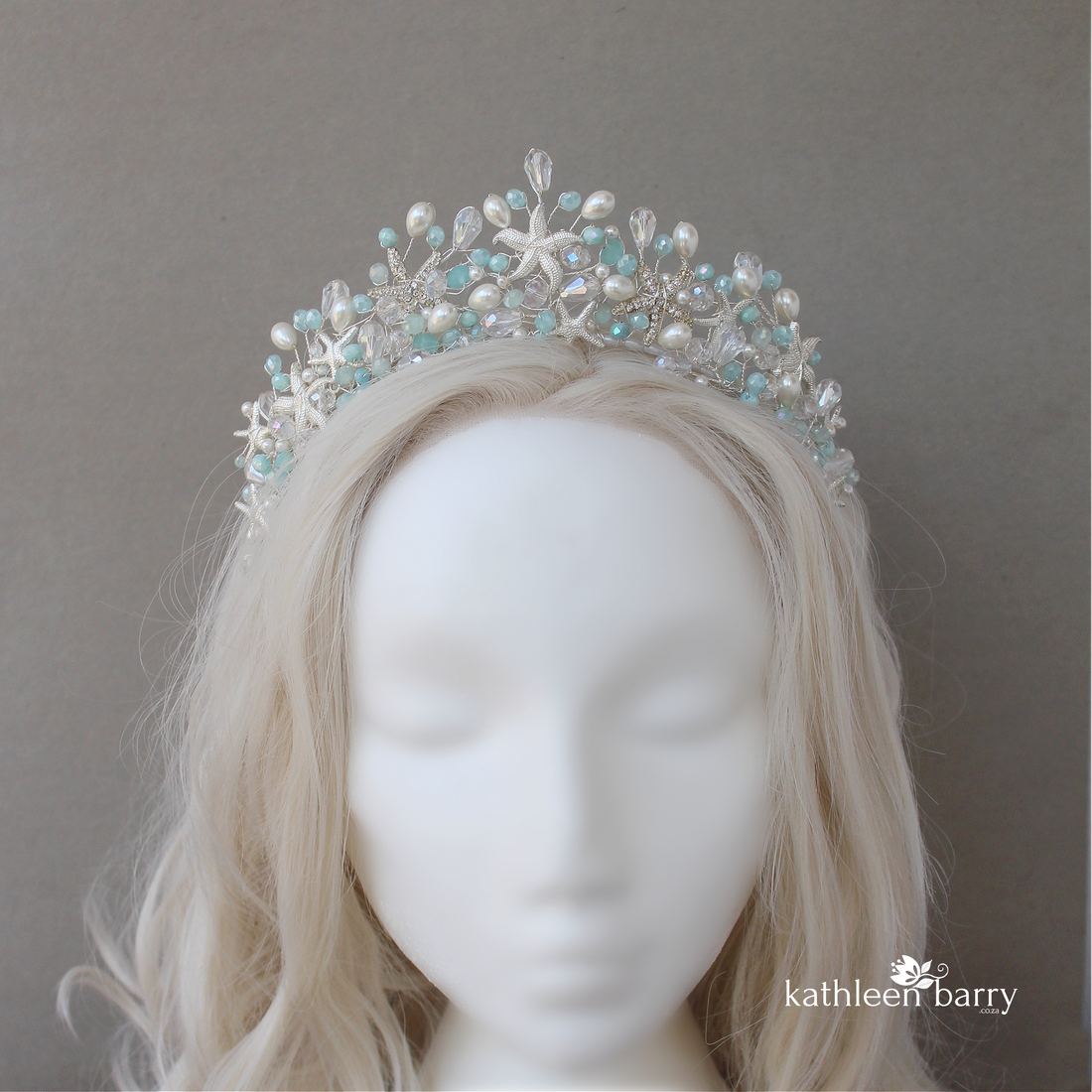 Starfish tiara style crown beach wedding ideas custom colors