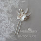 Tegan floral hair pin pearl and silver detailing - Color options available