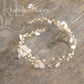 Tracy crystal pearl headband, delicate sculpted fabric flowers and glass leaves - colors available