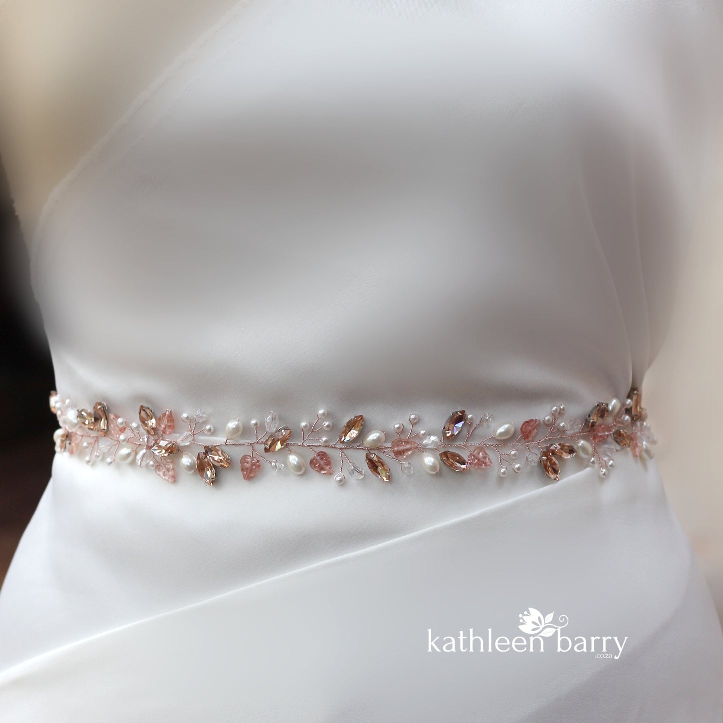 Judith rose gold wedding dress belt - Assorted colors available silver, gold or rose gold finish