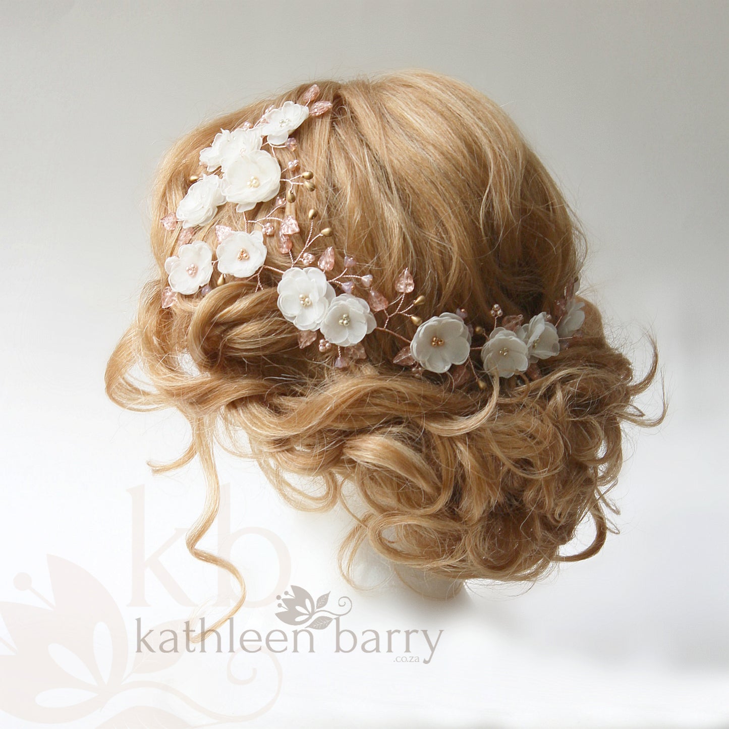 Wendy Rose gold & ivory hair wreath / vine (color options available)