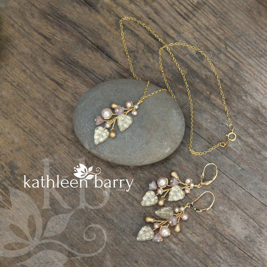 Wendy necklace and earring set - also sold individually - Gold, silver or rose gold