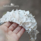 Zozi white botanical crown tiara style floral white - Custom colors availabel