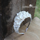 Zozi white botanical crown tiara style floral white - Custom colors availabel