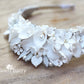 Zozi white botanical crown tiara style floral white - Custom colors availabel